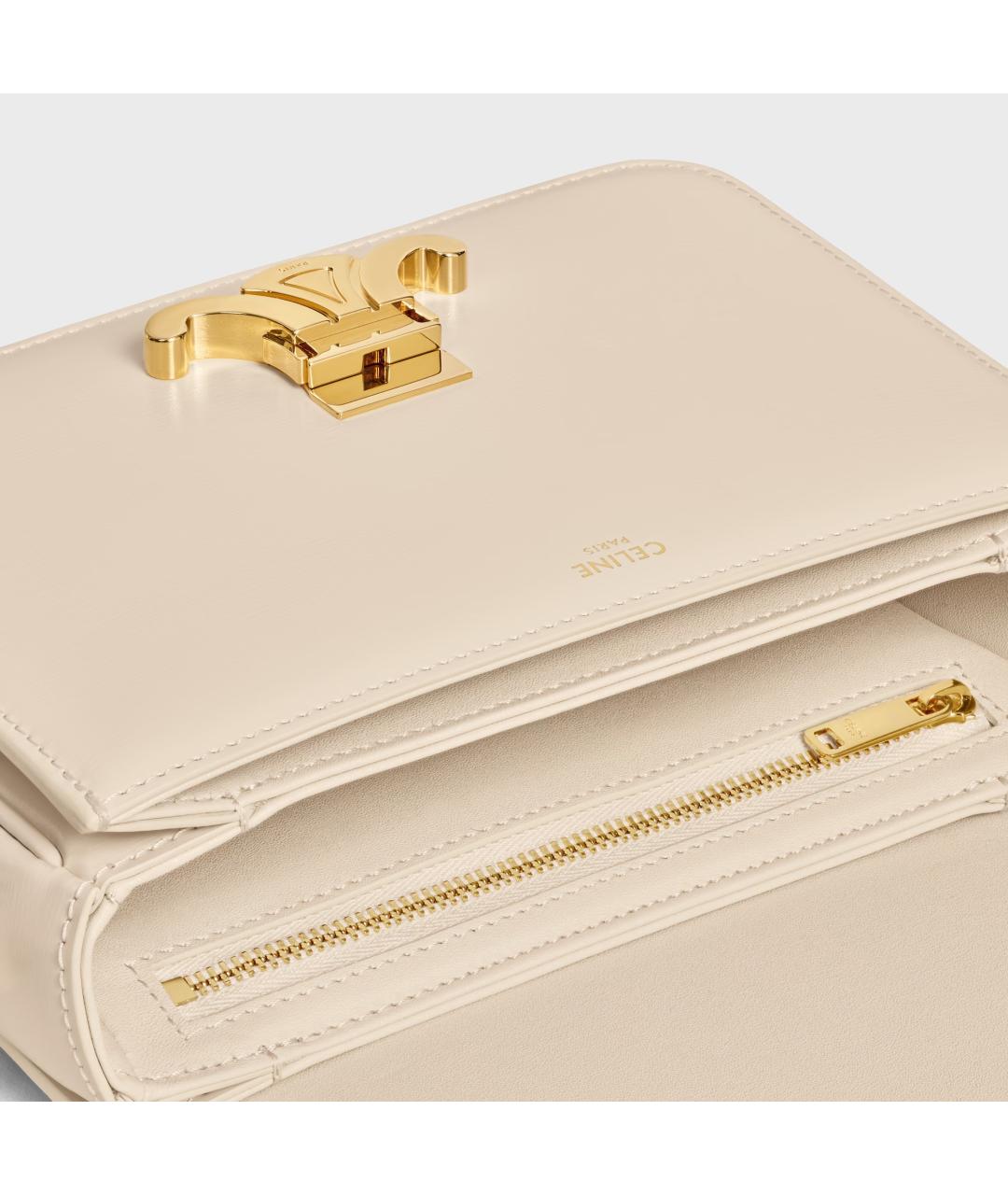 CELINE Белая кожаная сумка через плечо, фото 3