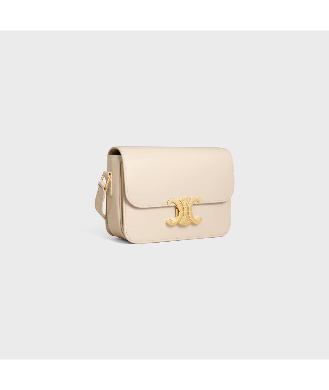 CELINE Белая кожаная сумка через плечо, фото 5