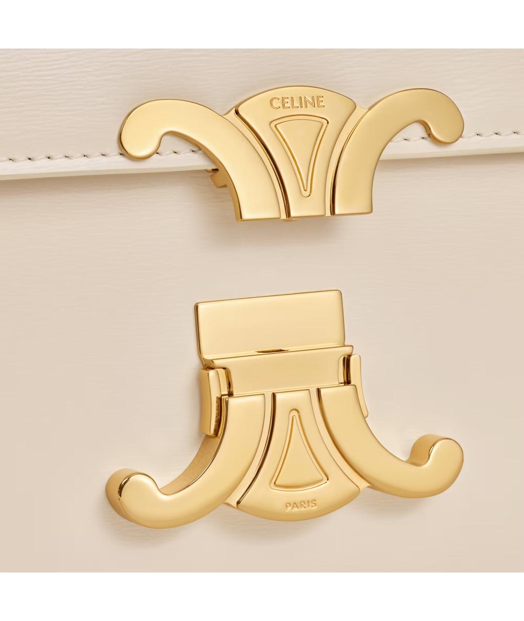 CELINE Белая кожаная сумка через плечо, фото 4