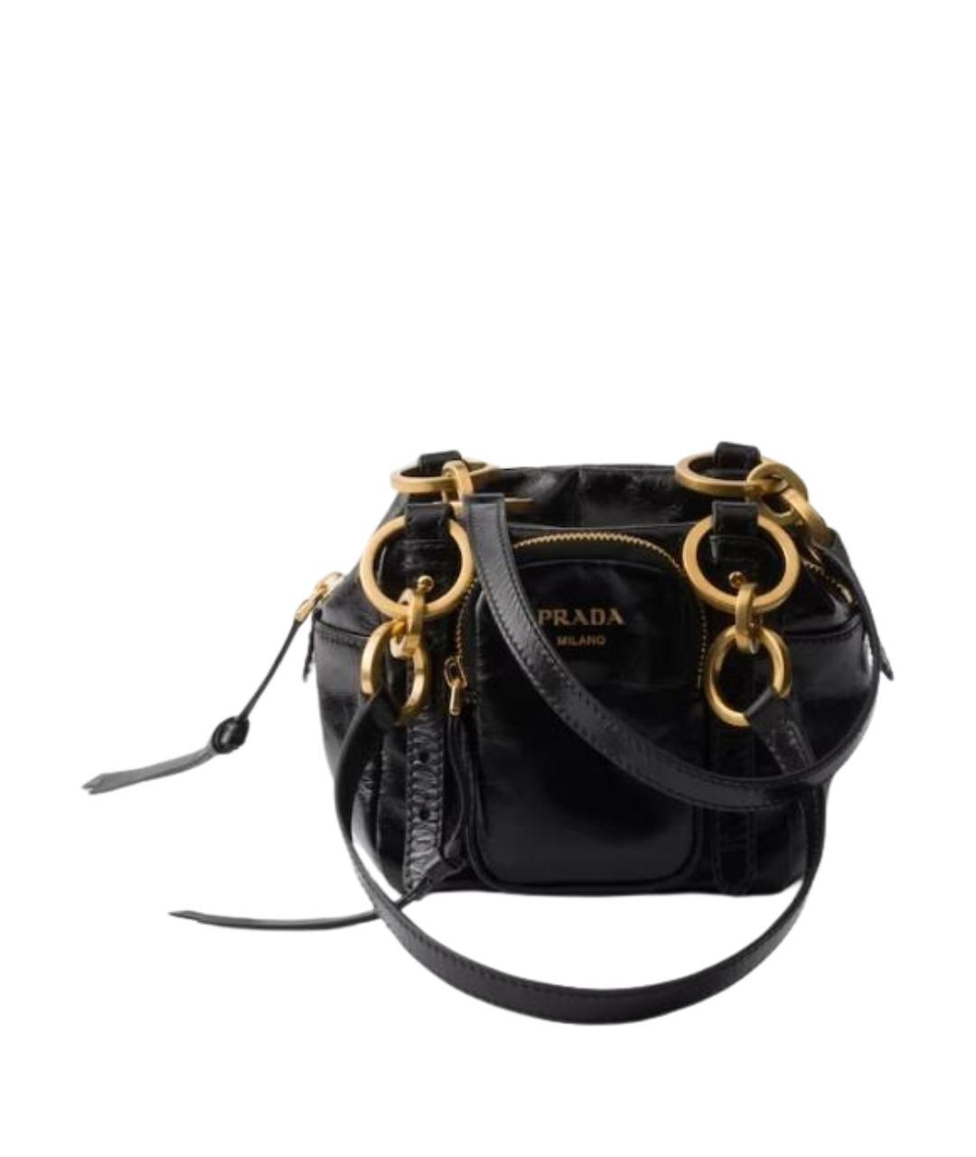 PRADA Черная кожаная сумка через плечо, фото 1