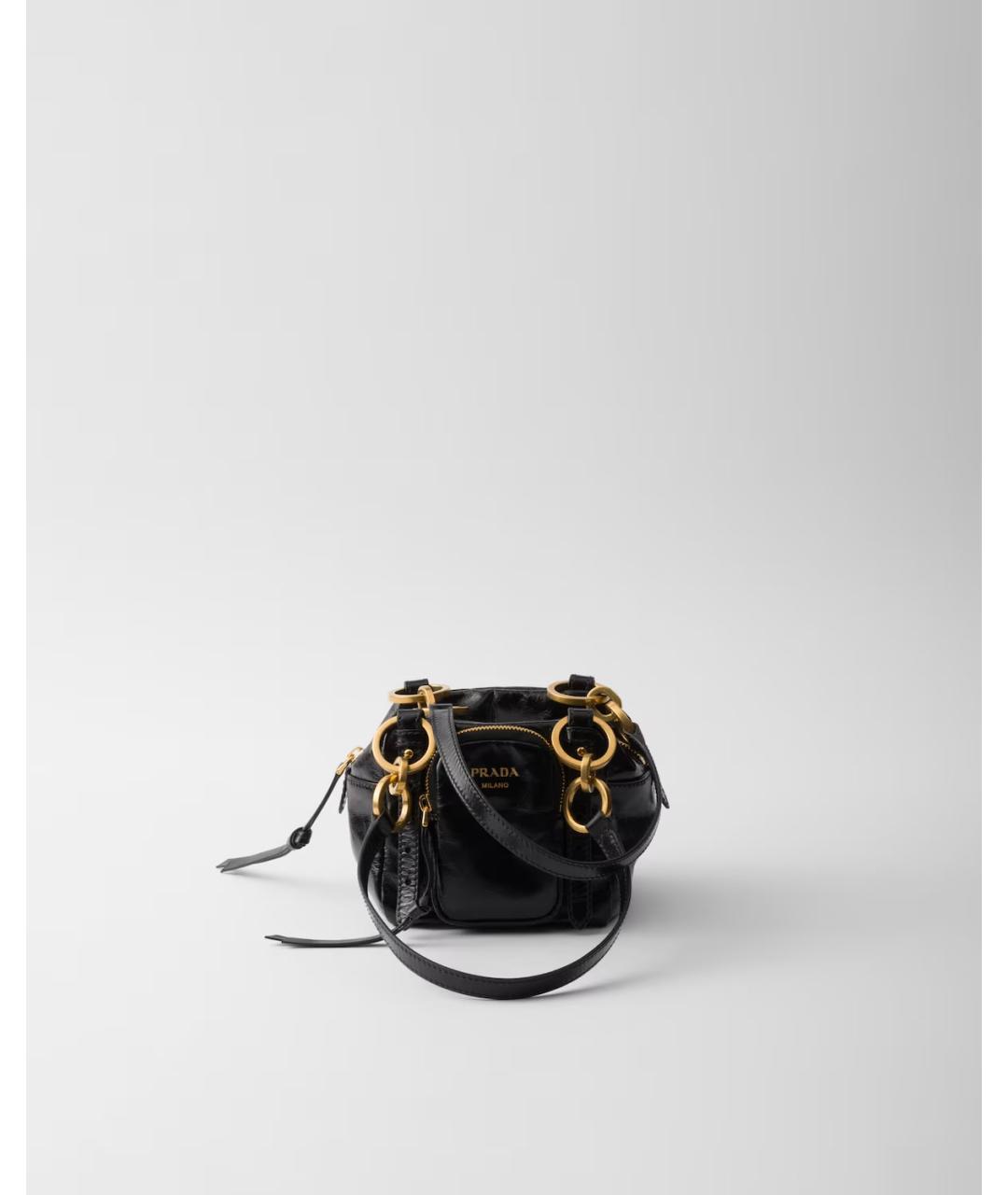 PRADA Черная кожаная сумка через плечо, фото 6