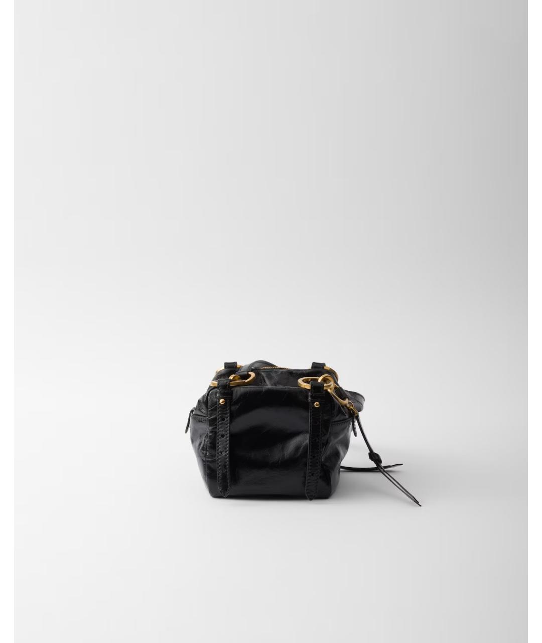 PRADA Черная кожаная сумка через плечо, фото 3