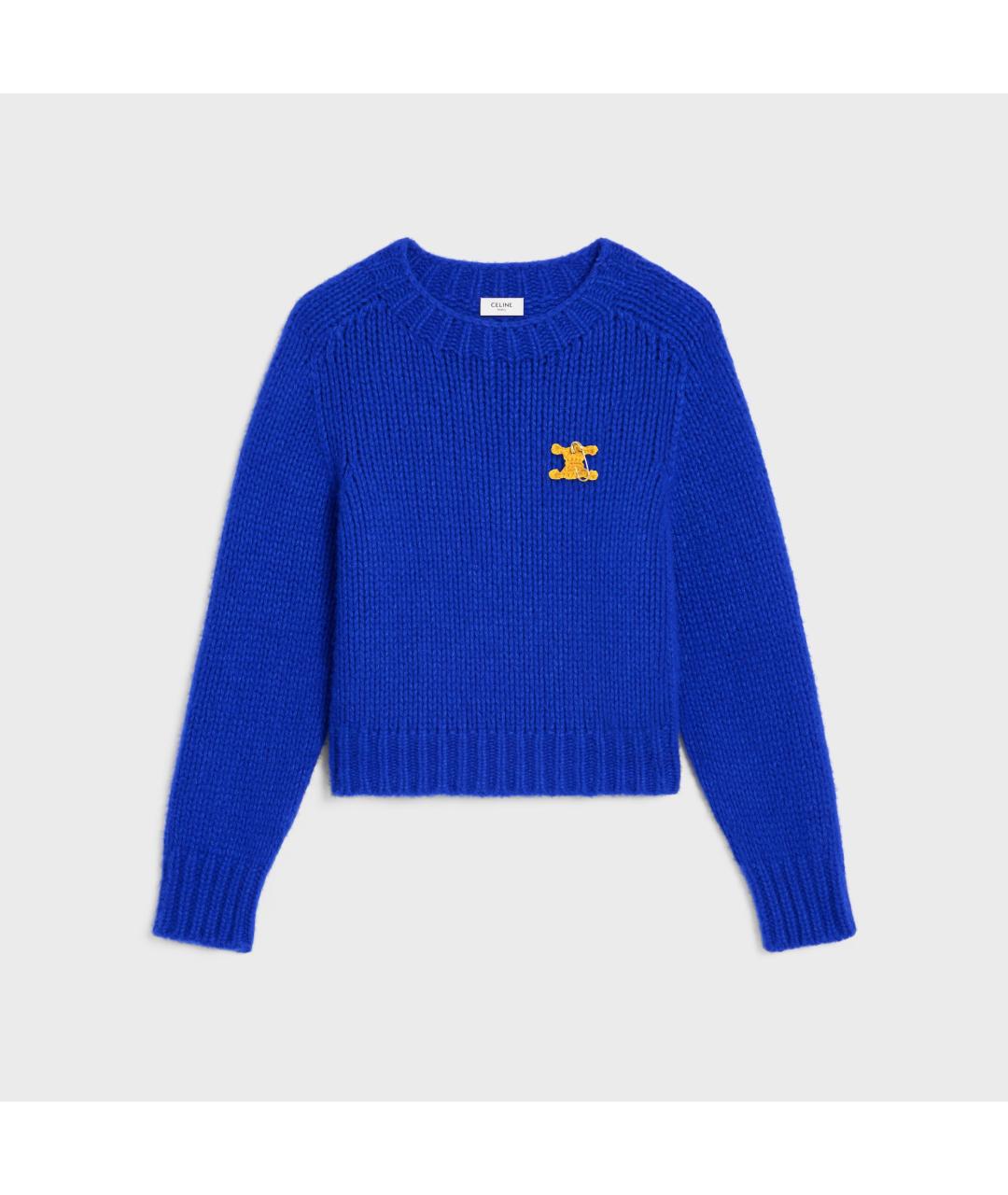 CELINE Синий шерстяной джемпер / свитер, фото 1