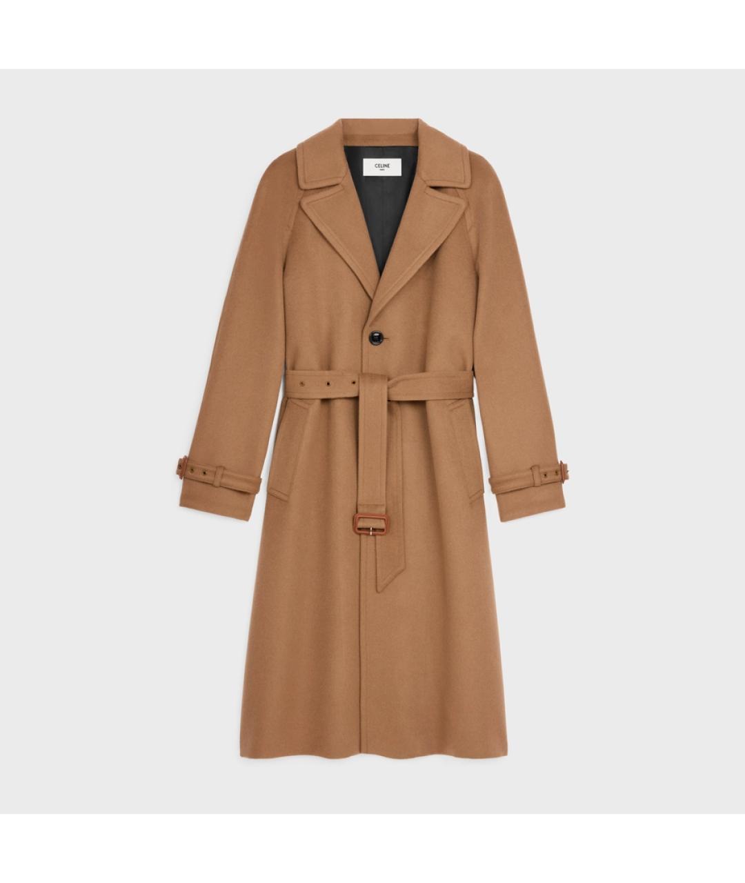 CELINE Коричневое шерстяное пальто, фото 1