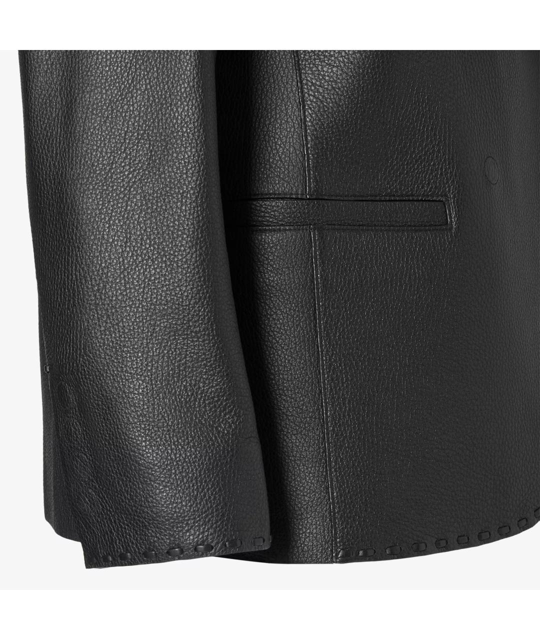 FENDI Черная кожаная куртка, фото 3