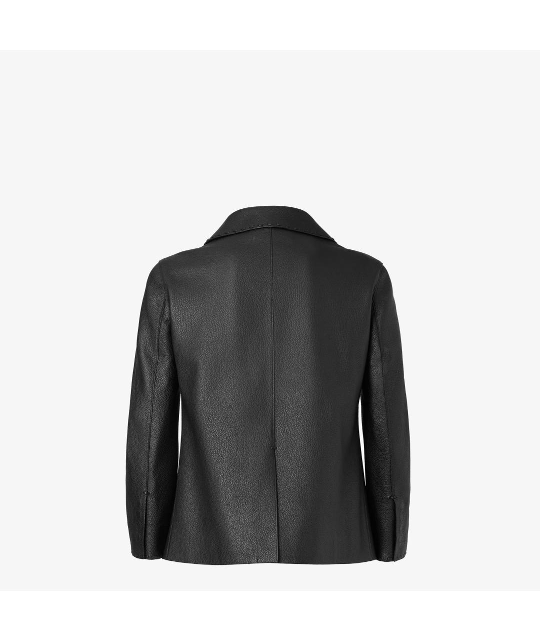 FENDI Черная кожаная куртка, фото 2