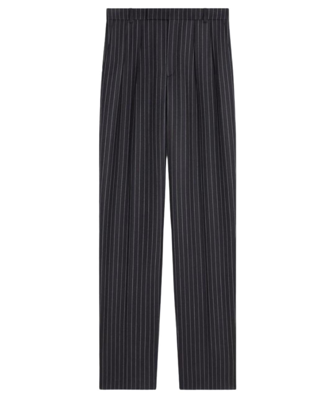 CELINE Синие шерстяные повседневные брюки, фото 1