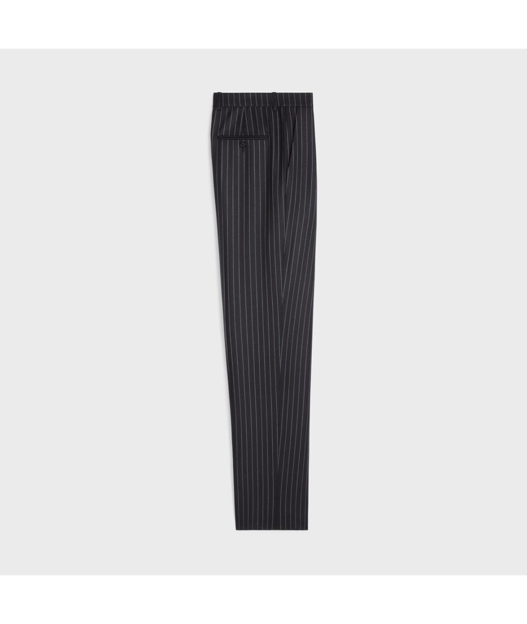 CELINE Синие шерстяные повседневные брюки, фото 2