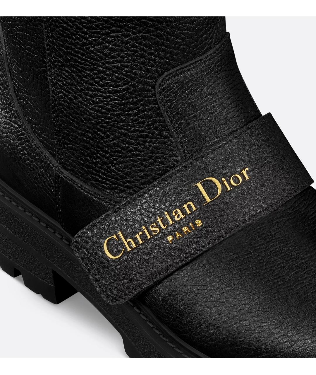 CHRISTIAN DIOR Черные кожаные сапоги, фото 3