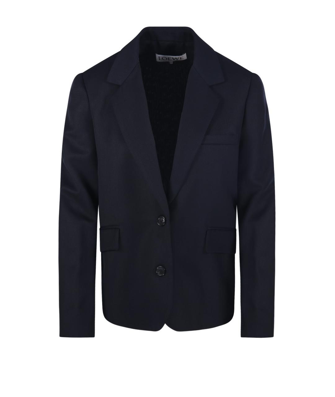 LOEWE Темно-синий шерстяной жакет/пиджак, фото 1