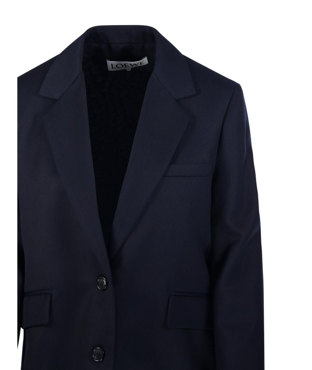 LOEWE Темно-синий шерстяной жакет/пиджак, фото 4