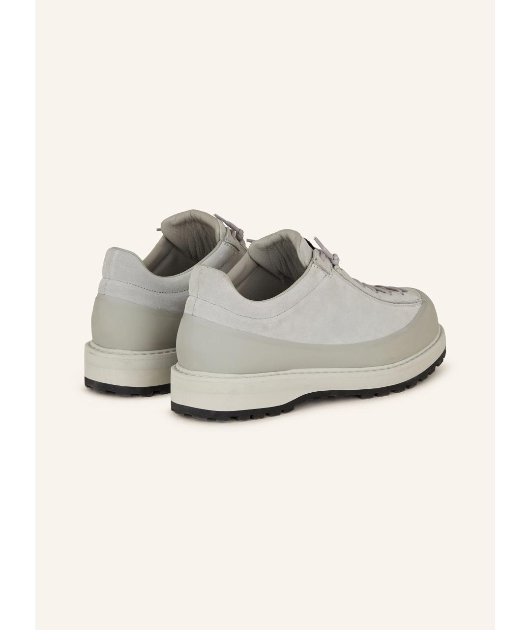 STONE ISLAND Серые кожаные низкие кроссовки / кеды, фото 4