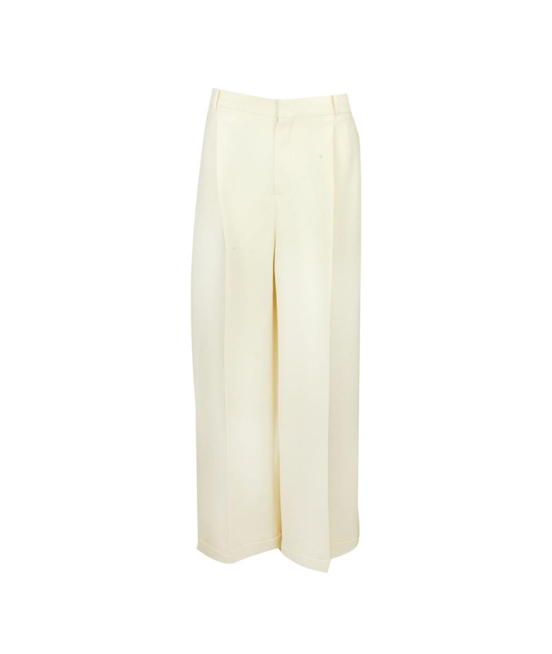 CHRISTIAN DIOR Белые шерстяные брюки широкие, фото 1