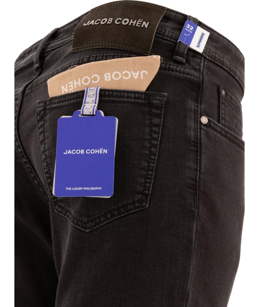 JACOB COHEN Черные хлопковые джинсы скинни, фото 4
