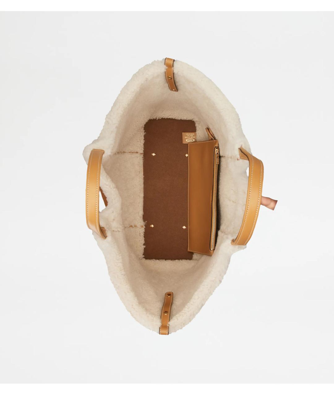TOD'S Бежевая замшевая сумка с короткими ручками, фото 4