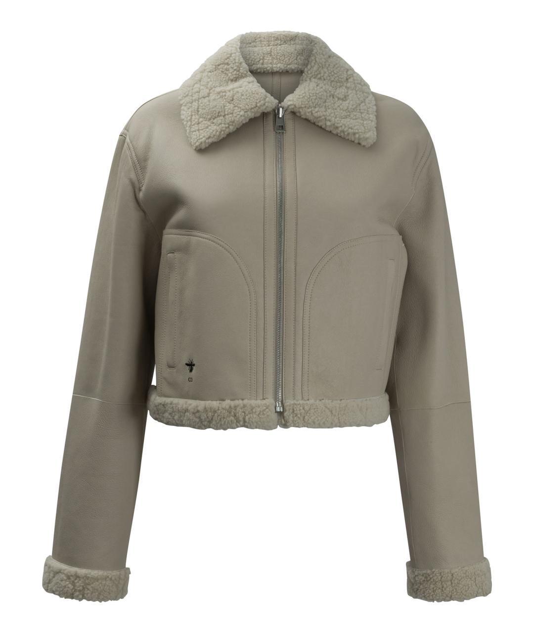 CHRISTIAN DIOR Бежевая меховая дубленка, фото 1