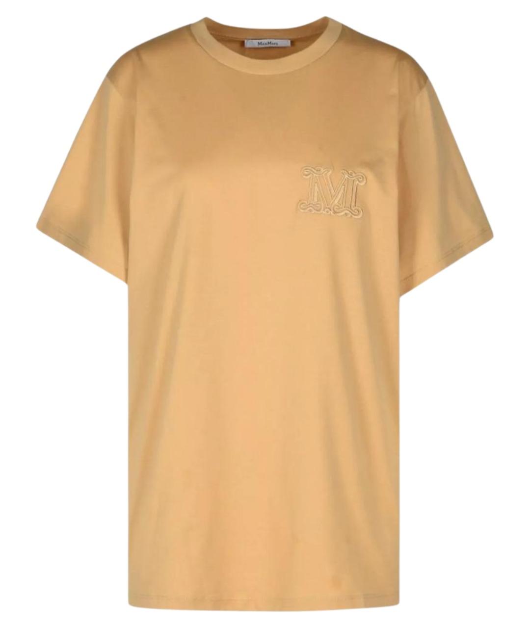 MAX MARA Бежевая хлопковая футболка, фото 1