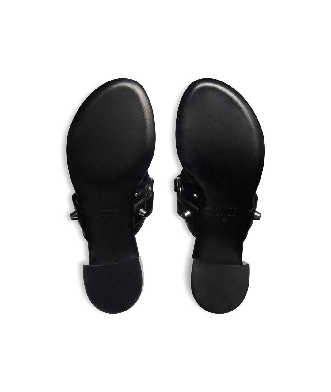 BALENCIAGA Черные кожаные сандалии, фото 6
