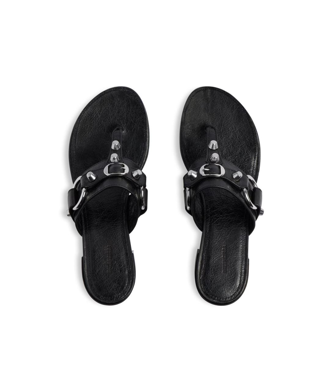 BALENCIAGA Черные кожаные сандалии, фото 5