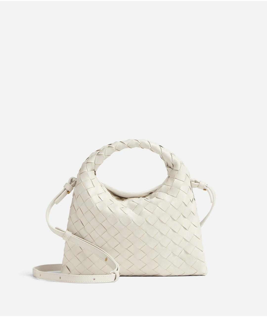 BOTTEGA VENETA Белая кожаная сумка с короткими ручками, фото 3