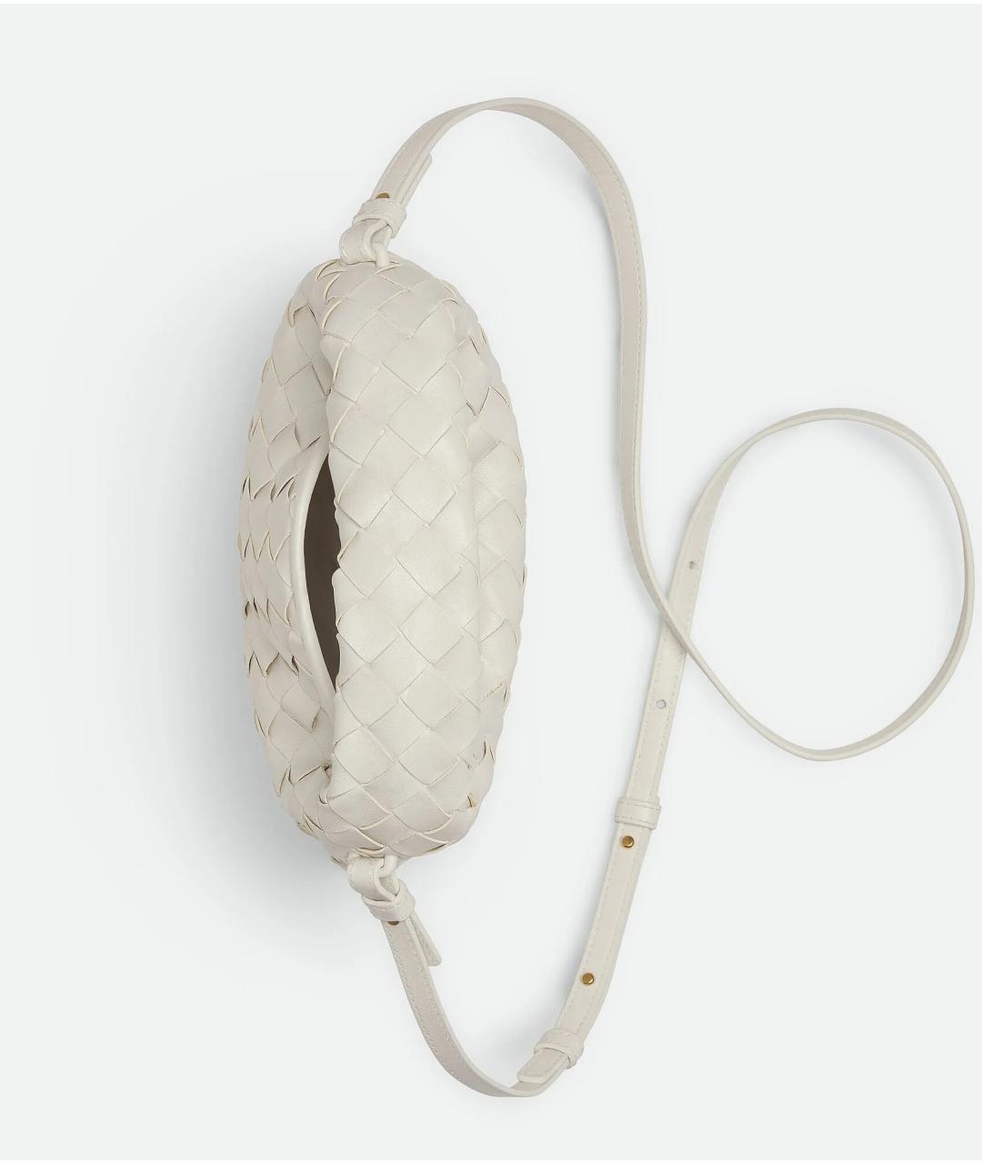 BOTTEGA VENETA Белая кожаная сумка с короткими ручками, фото 4