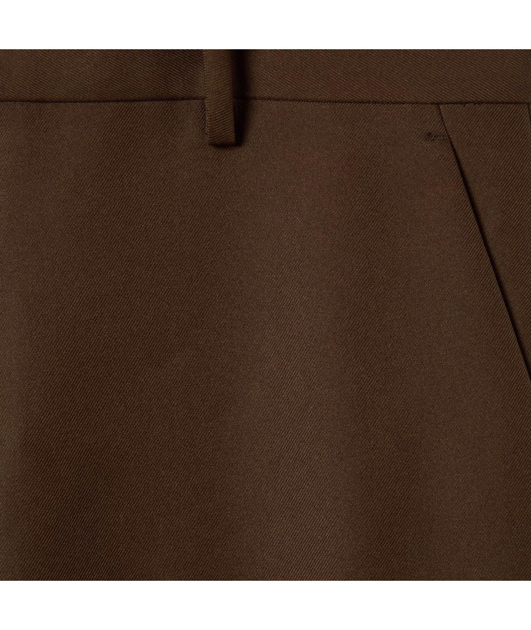GUCCI Коричневые полиэстеровые прямые брюки, фото 2