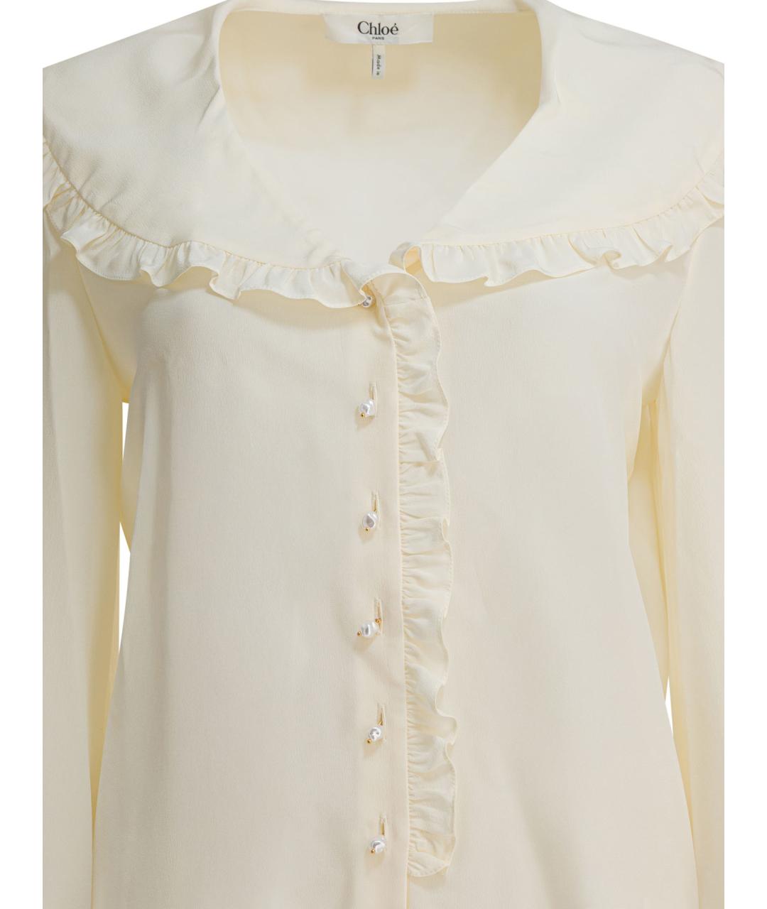 CHLOE Белая шелковая рубашка, фото 3
