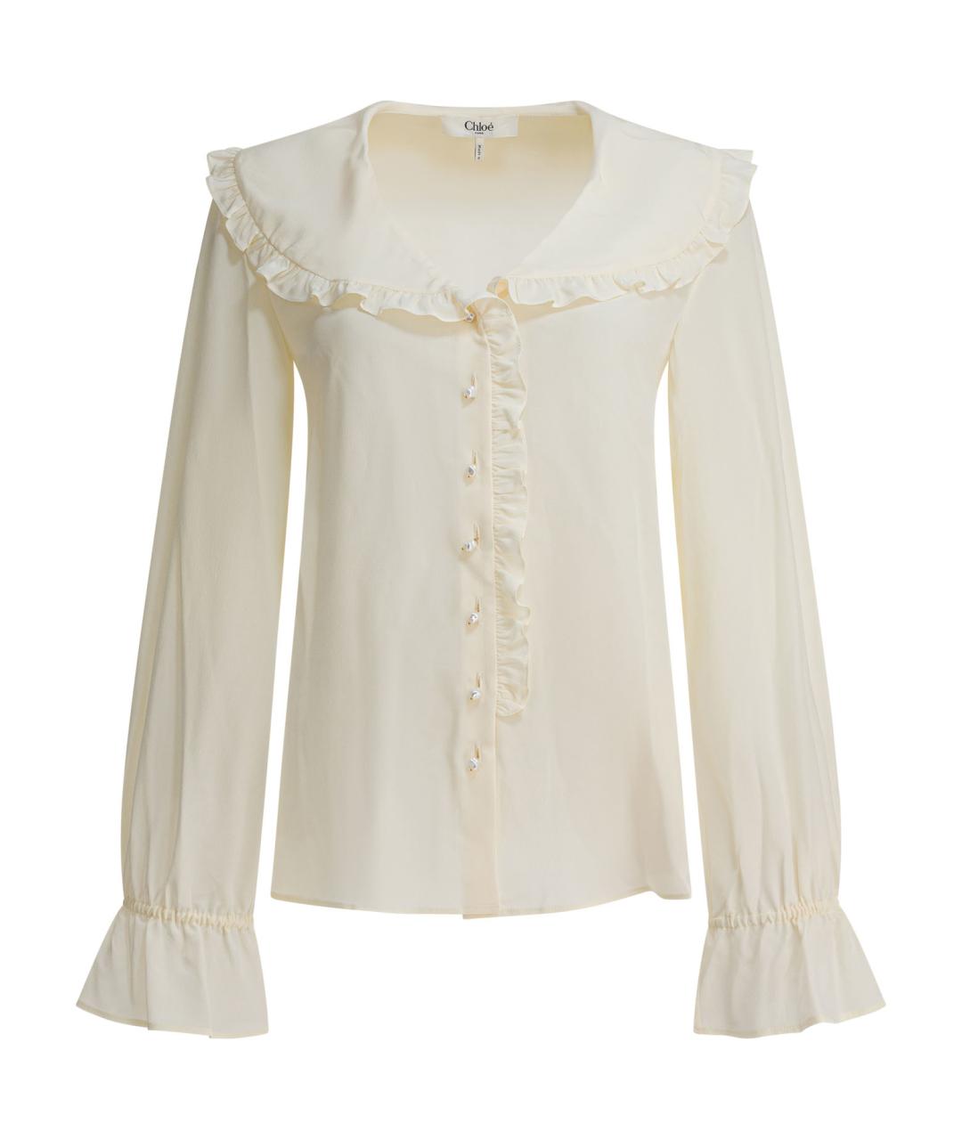 CHLOE Белая шелковая рубашка, фото 1