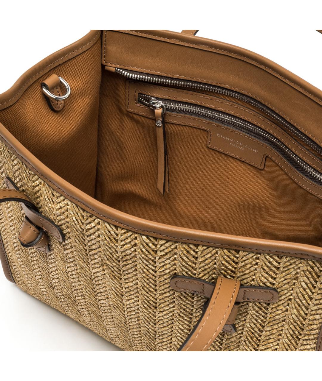 Gianni Chiarini Бежевая тканевая сумка через плечо, фото 2