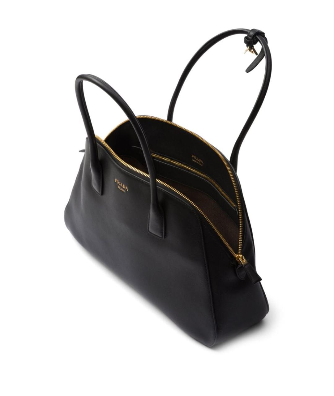 PRADA Черная кожаная сумка тоут, фото 3