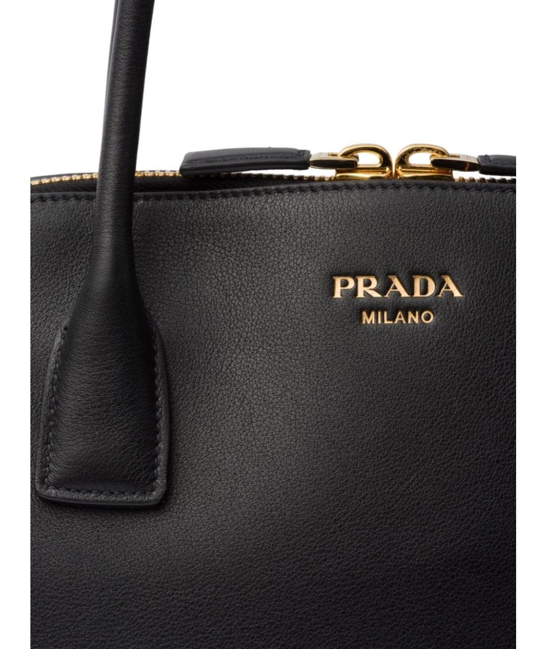 PRADA Черная кожаная сумка тоут, фото 2