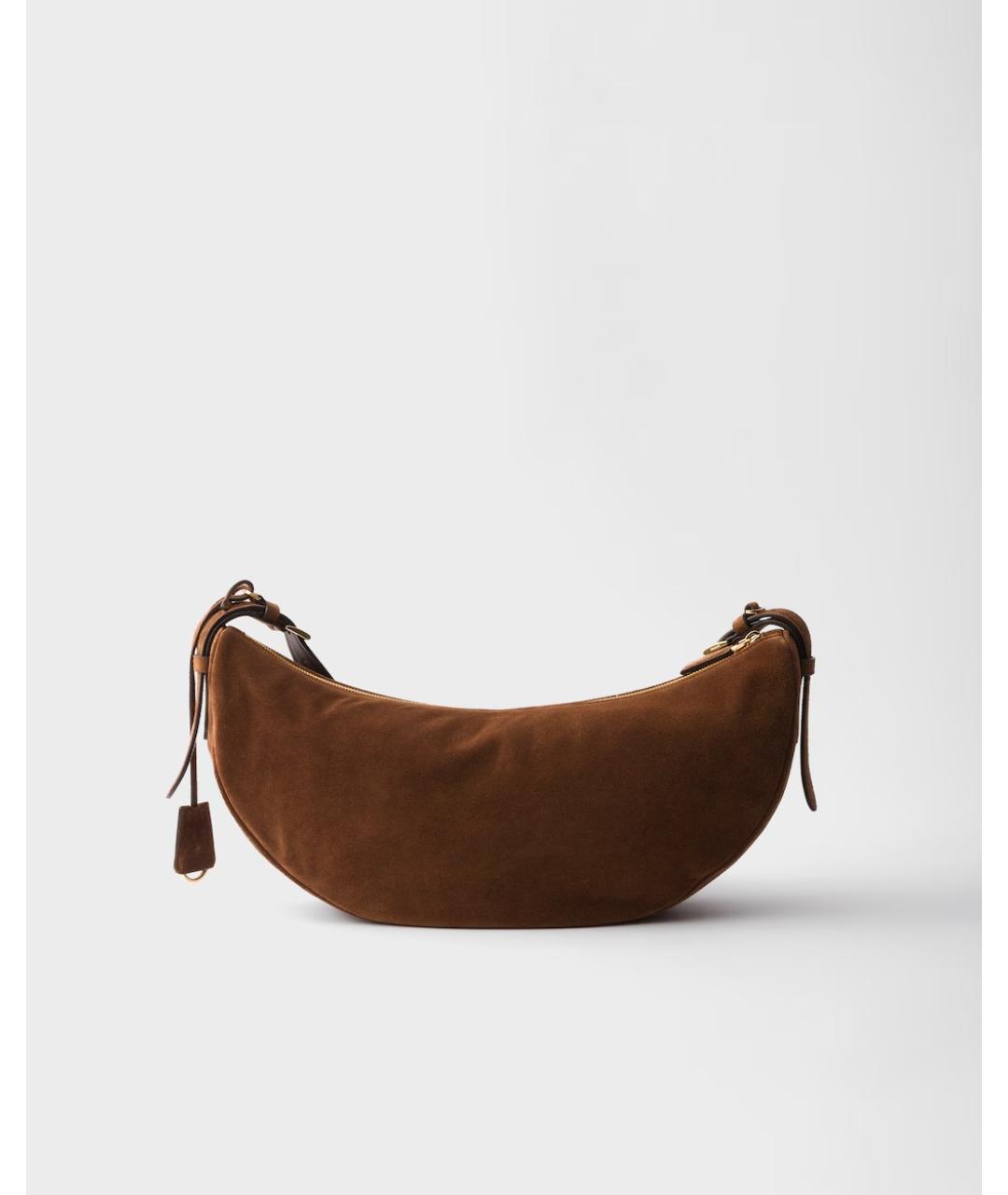 PRADA Коричневая замшевая сумка через плечо, фото 2