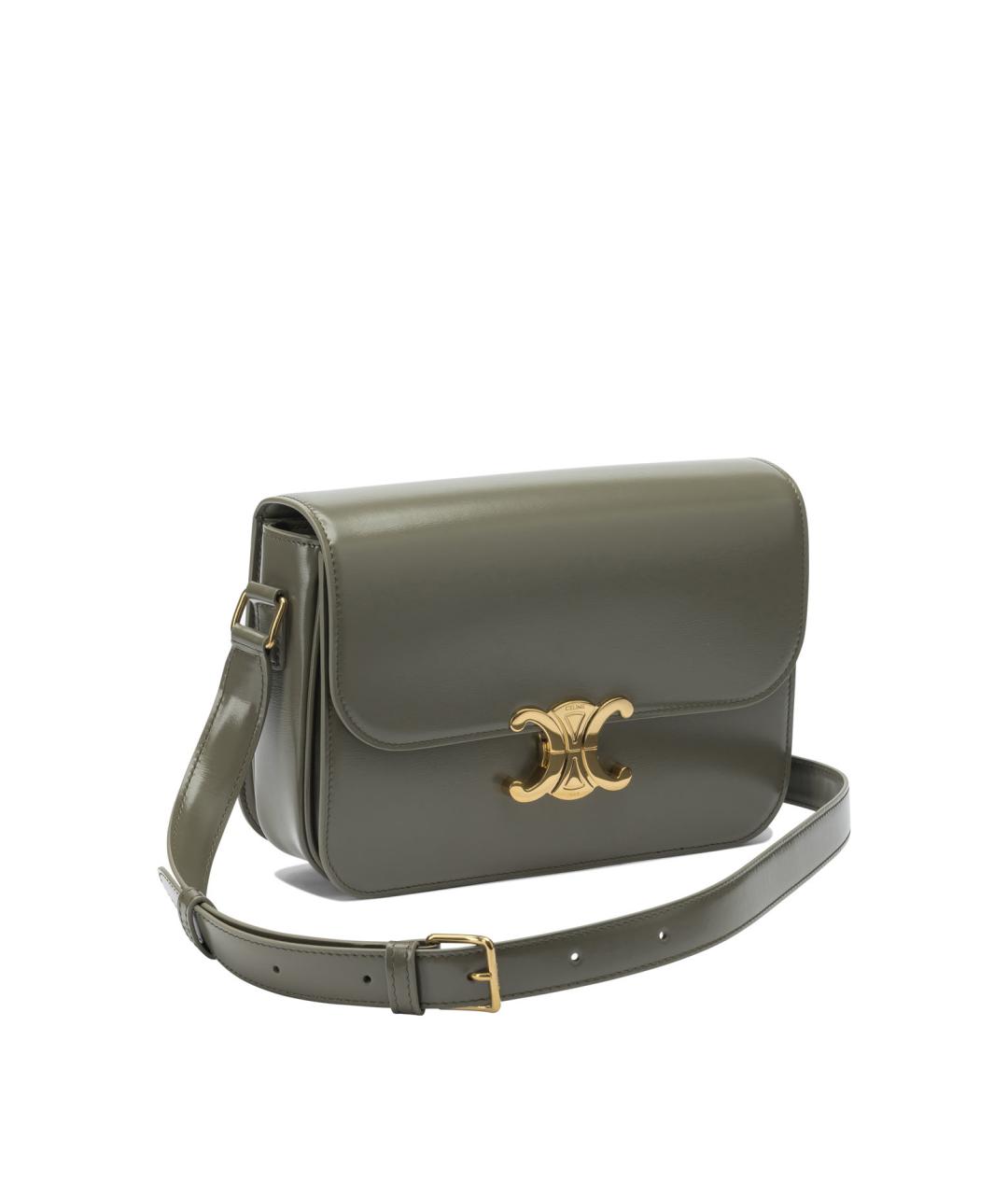 CELINE Зеленая кожаная сумка через плечо, фото 2