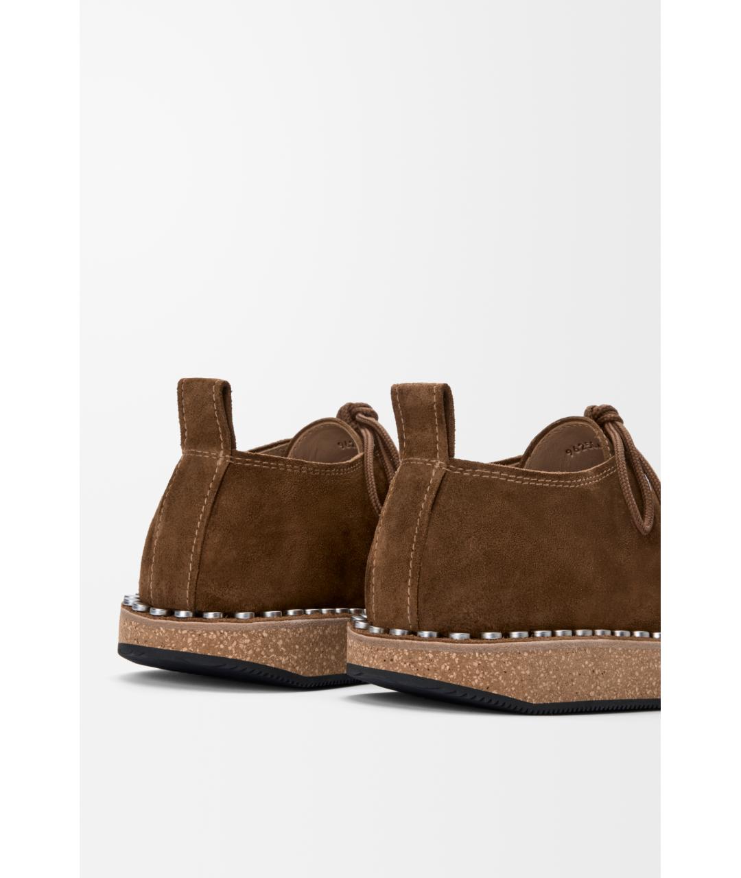 LOEWE Коричневые кожаные низкие ботинки, фото 4