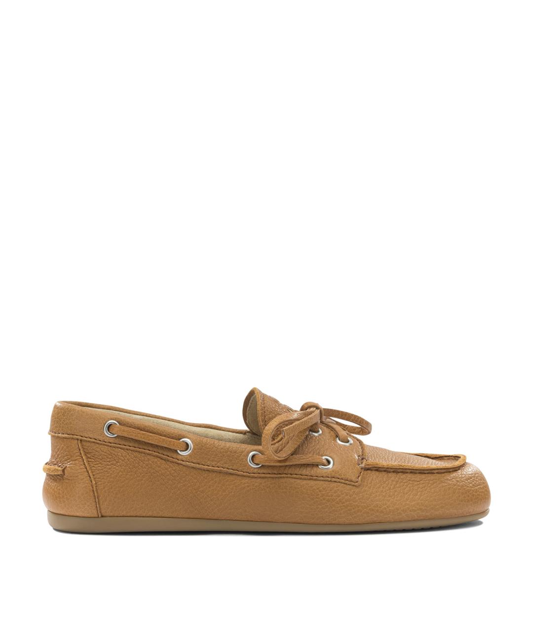 MIU MIU Коричневые кожаные лоферы, фото 1