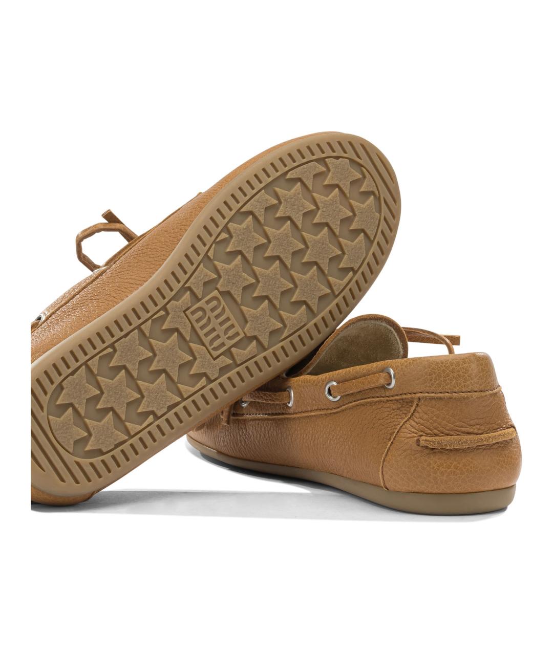 MIU MIU Коричневые кожаные лоферы, фото 5