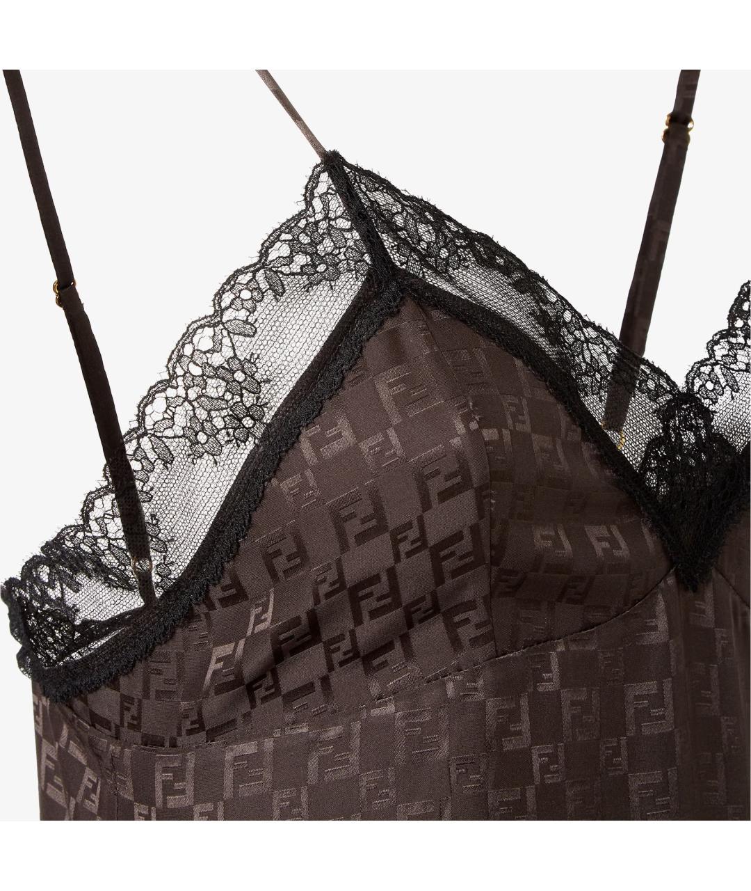 FENDI Коричневая шелковая блузы, фото 3