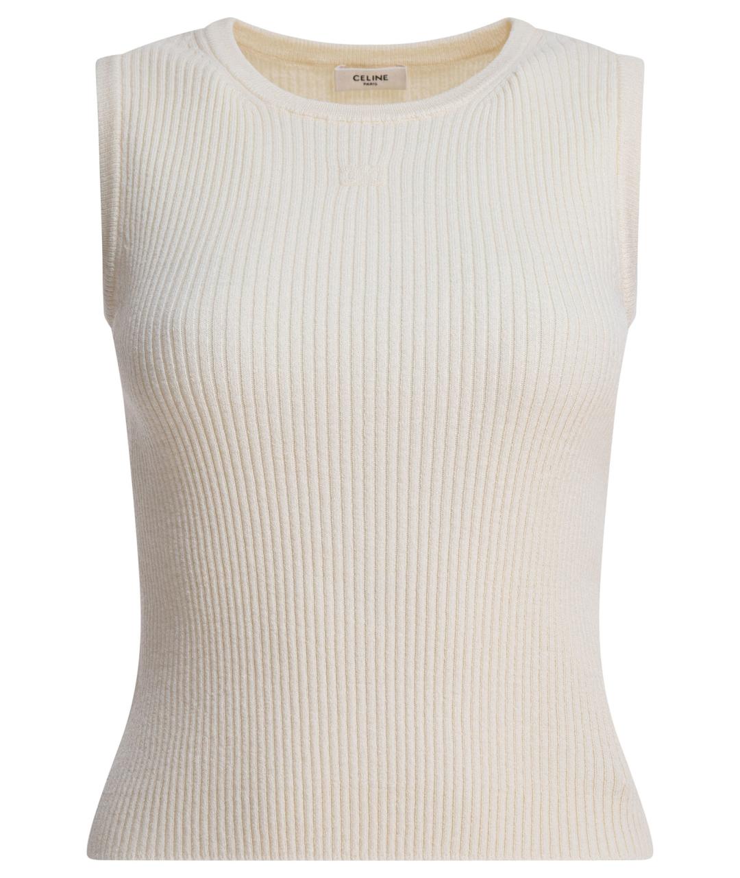 CELINE Белая шерстяная майка, фото 1