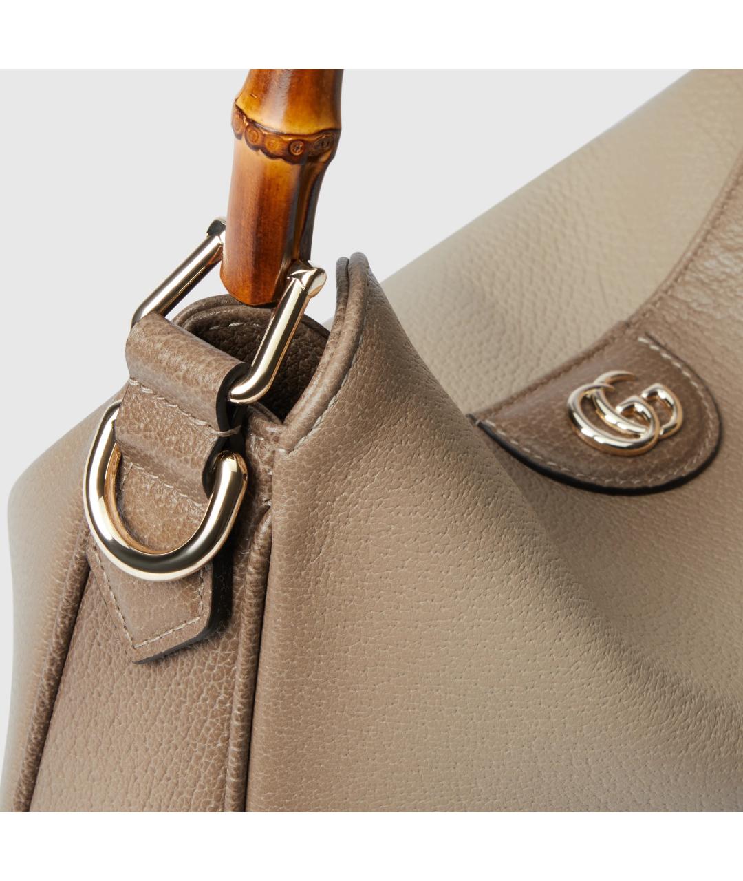 GUCCI Бежевая кожаная сумка через плечо, фото 4