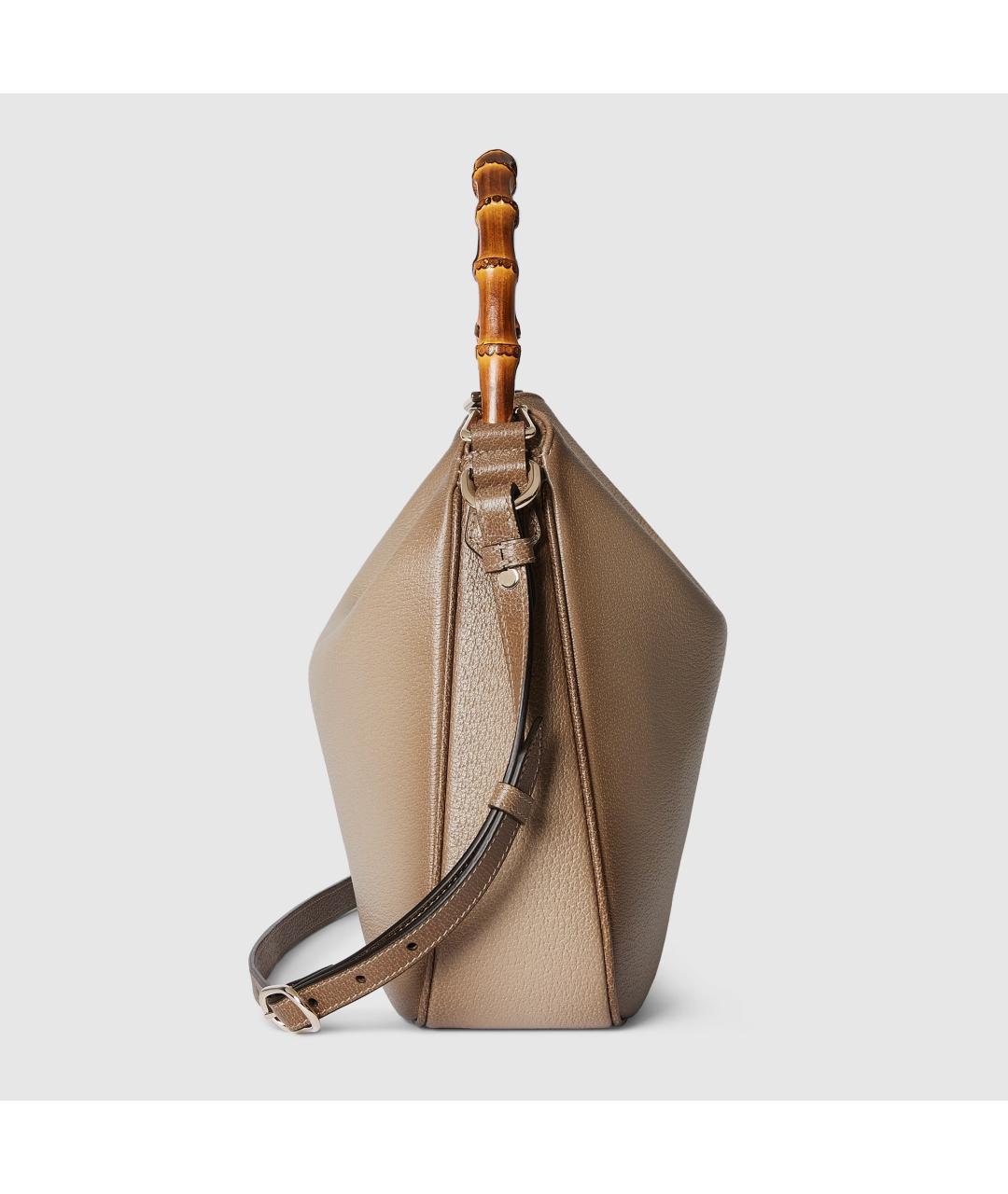 GUCCI Бежевая кожаная сумка через плечо, фото 5