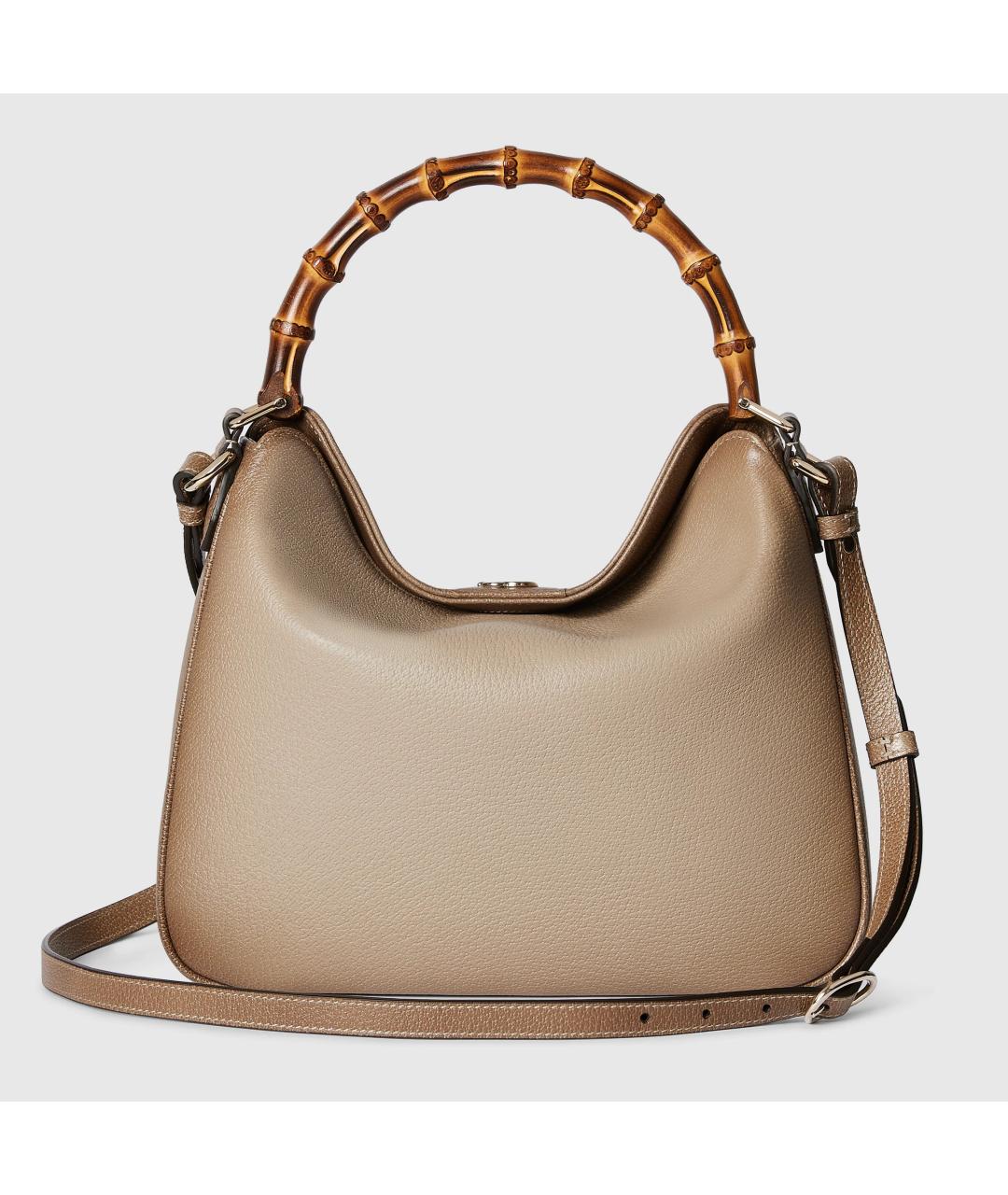 GUCCI Бежевая кожаная сумка через плечо, фото 7