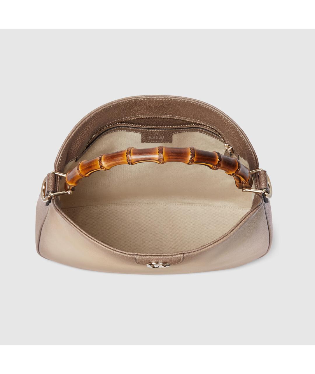 GUCCI Бежевая кожаная сумка через плечо, фото 6