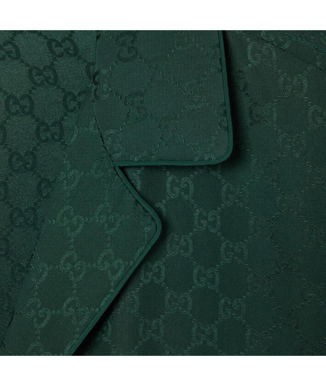 GUCCI Зеленая шелковая рубашка, фото 2