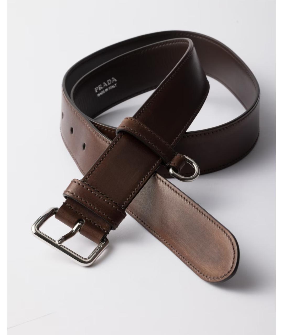 PRADA Коричневый кожаный ремень, фото 2