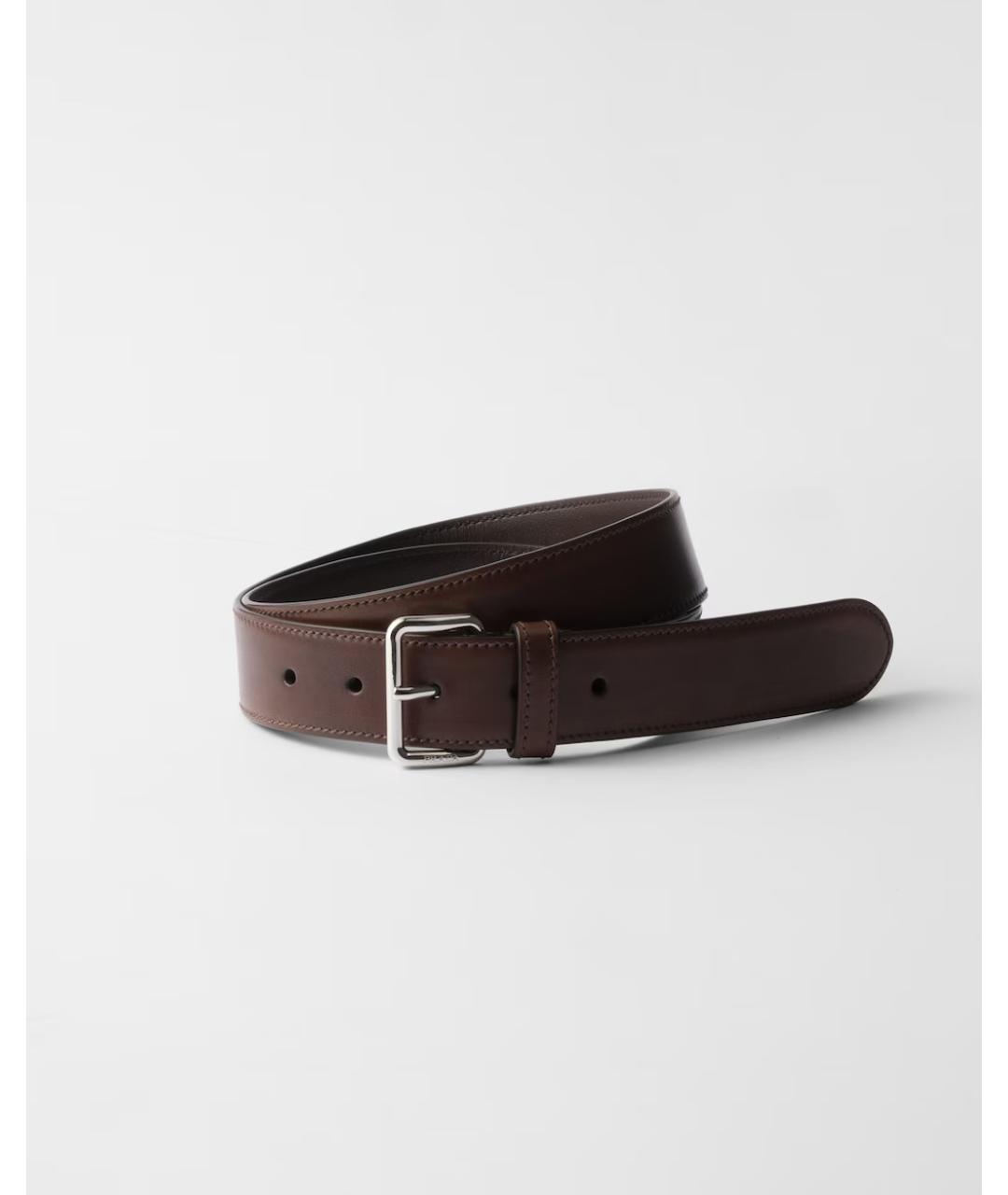 PRADA Коричневый кожаный ремень, фото 3