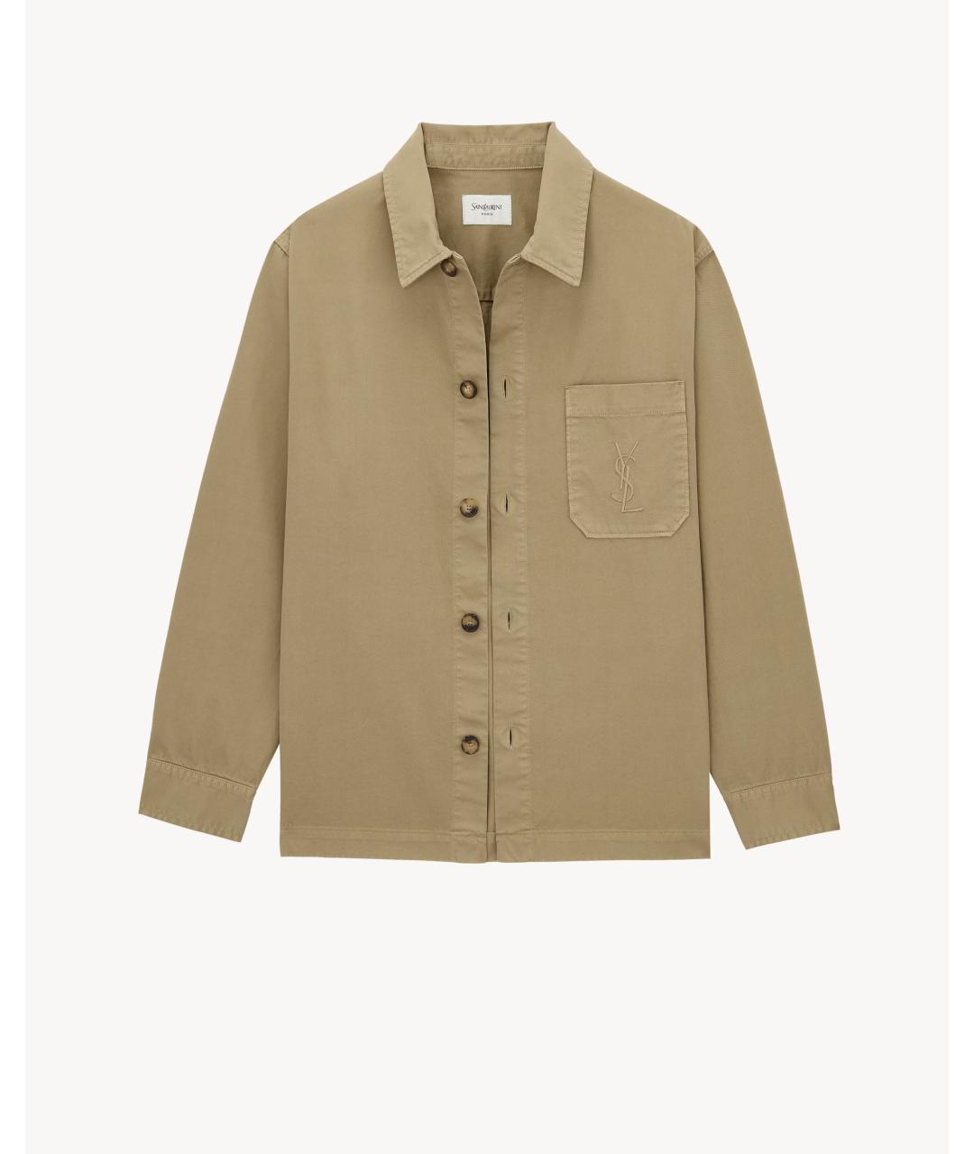 SAINT LAURENT Бежевая хлопковая куртка, фото 2