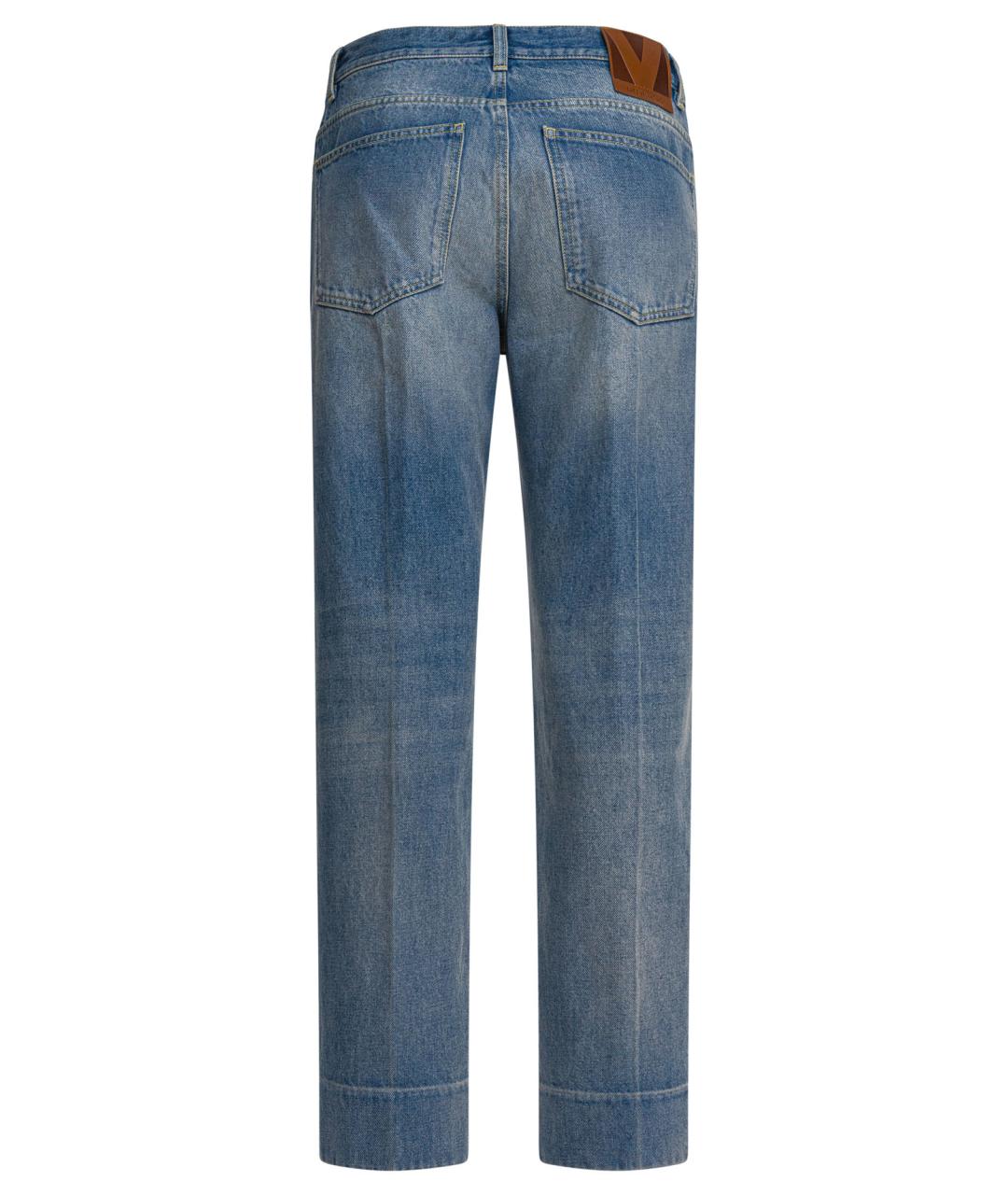 VALENTINO Голубые хлопковые прямые джинсы, фото 2