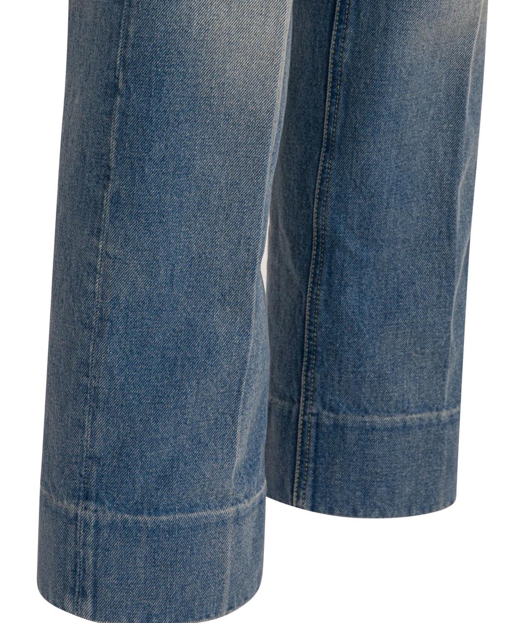 VALENTINO Голубые хлопковые прямые джинсы, фото 4