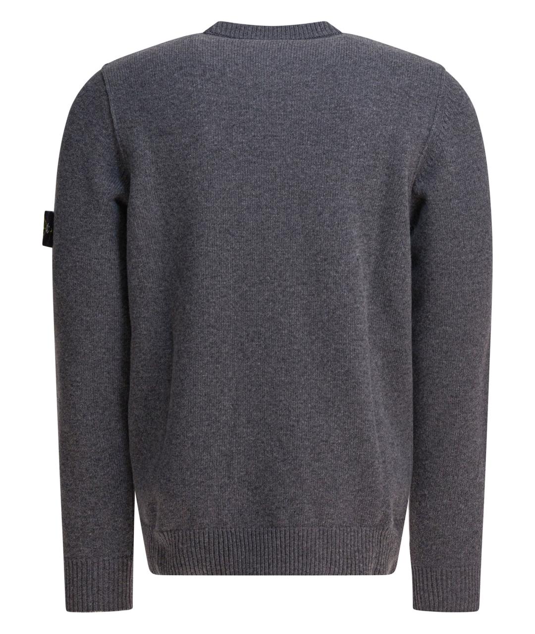 STONE ISLAND Серый шерстяной джемпер / свитер, фото 2