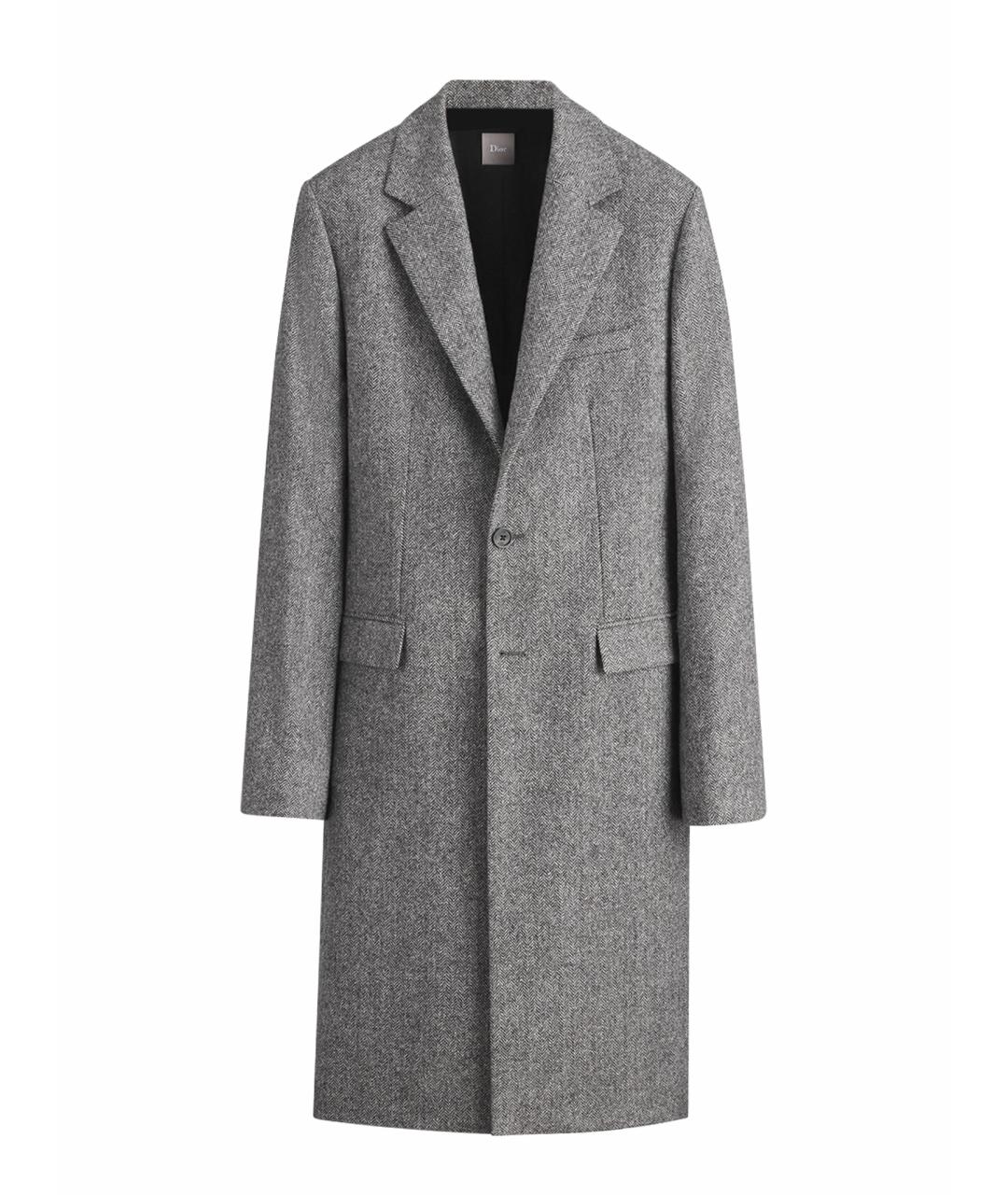 CHRISTIAN DIOR Серое шерстяное пальто, фото 1